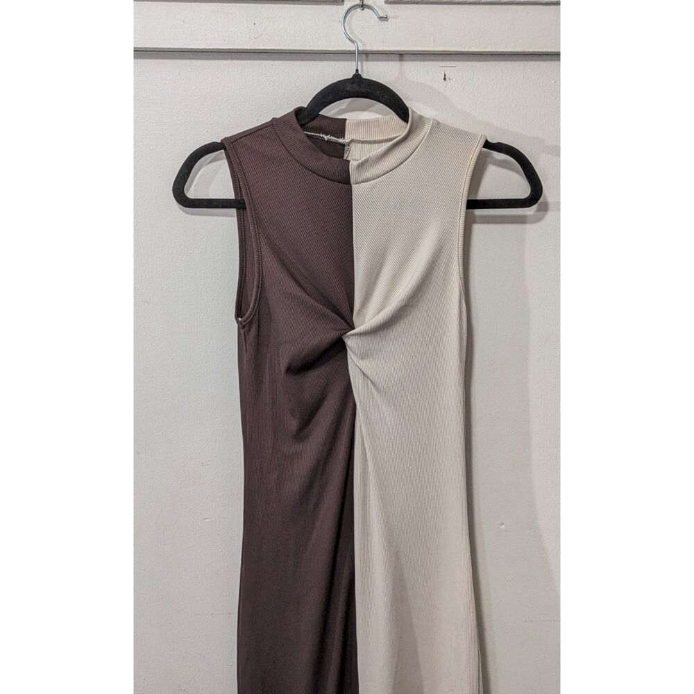 SHEIN two toned ribbed mock neck dress M - Picture 1 of 5
